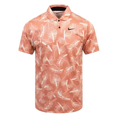 NIKE DRI-FIT TOUR PINE PRINT GOLF POLO - MADDER ROOT / WHITE - S