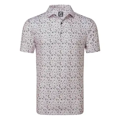 FOOTJOY PRIMROSE PRINT GOLF POLO SHIRT 81570 - GREY / PINK - S