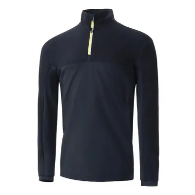 ISLAND GREEN PANELLED 1/4 ZIP MIDLAYER PULLOVER - NAVY - M