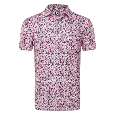 FOOTJOY PRIMROSE PRINT GOLF POLO SHIRT 81568 - CORAL RED - S