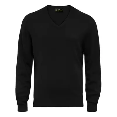 ISLAND GREEN SUPERSOFT FINE KNIT V NECK GOLF JUMPER - BLACK - M