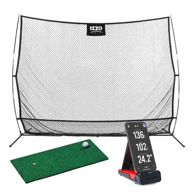 RAPSODO MOBILE GOLF LAUNCH MONITOR - NET & MAT HOME GOLF SIMULATOR BUNDLE