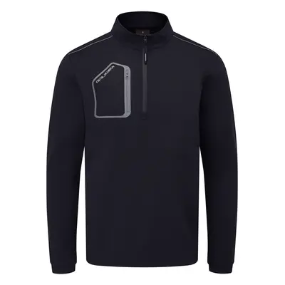 OSCAR JACOBSON HASTINGS 1/4 ZIP JUMPER - BLACK - M