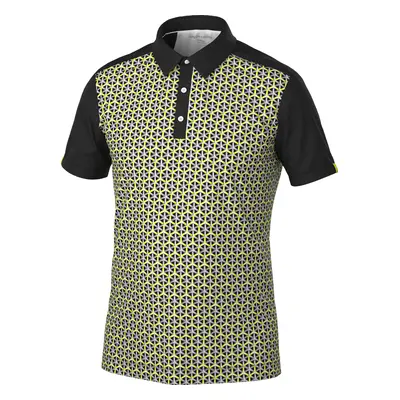 GALVIN GREEN MIO GOLF POLO SHIRT - SUNNY LIME / BLACK - M