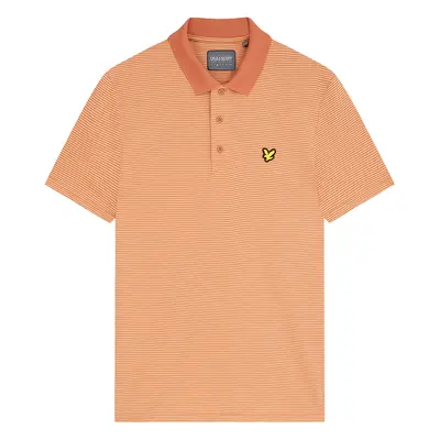 LYLE & SCOTT MICROSTRIPE GOLF POLO SHIRT - FOX ORANGE - M