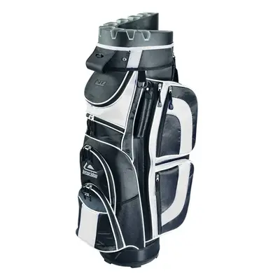 LONGRIDGE PRO CART 15 WAY DIVIDER GOLF TROLLEY BAG - BLACK / WHITE