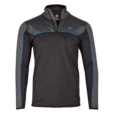 ISLAND GREEN IG TECH PERFORMANCE 1/4 ZIP JUMPER - BLACK / MARINE - 2XL