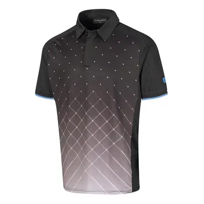 ISLAND GREEN GRADIATION PRINT GOLF POLO SHIRT - BLACK - M