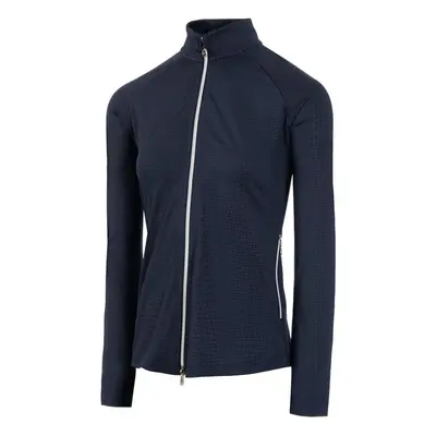 ISLAND GREEN LADIES FULL ZIP EMBOSSED GOLF JUMPER - NAVY - L