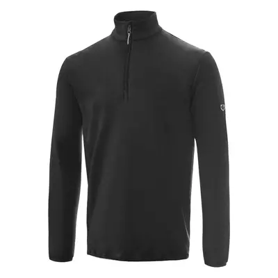 ISLAND GREEN TONAL PRINT 1/4 ZIP JUMPER - BLACK - M