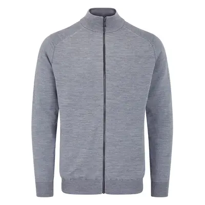 PING MURPHY LINED FULL ZIP MERINO SWEATER - FRENCH GREY - M