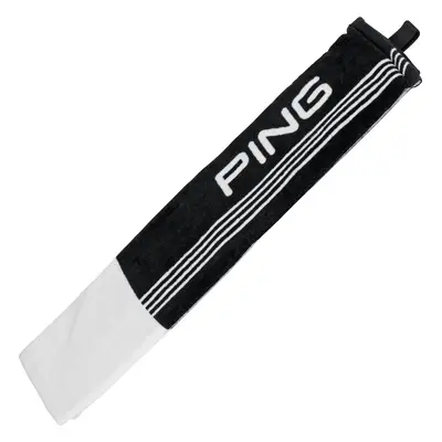 PING TRI-FOLD GOLF TOWEL - BLACK / WHITE