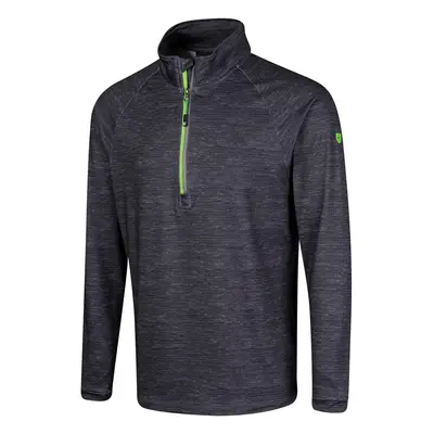 ISLAND GREEN RAGLAN LIGHTWEIGHT 1/4 ZIP PULLOVER - CHARCOAL / LIME - M