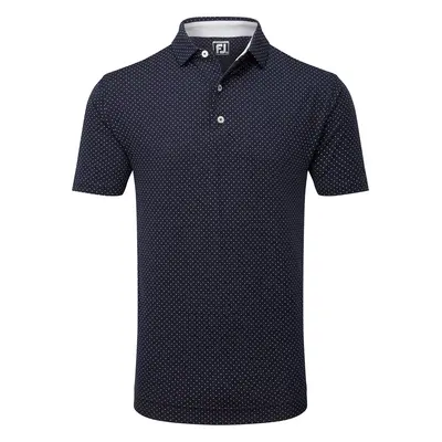 FOOTJOY DOT PRINT LISLE GOLF POLO SHIRT 81675 - NAVY / WHITE - S