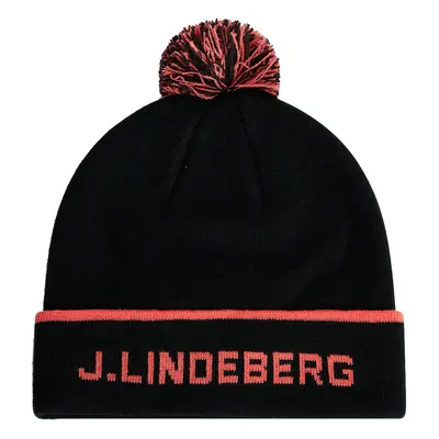 J.LINDEBERG STRIPE GOLF BEANIE - BLACK / ORANGE