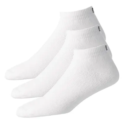 FOOTJOY COMFORTSOF SPORT GOLF ANKLE SOCKS 15241 - WHITE (3 PACK)