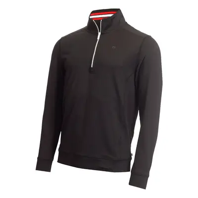 CALVIN KLEIN ORBIT 1/2 ZIP GOLF PULLOVER - BLACK / RED - S