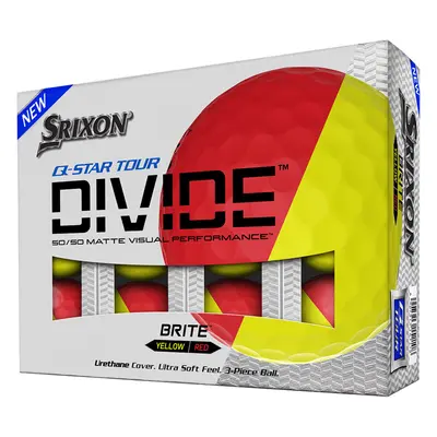 SRIXON Q STAR TOUR DIVIDE GOLF BALLS - YELLOW / RED - 1 Dozen