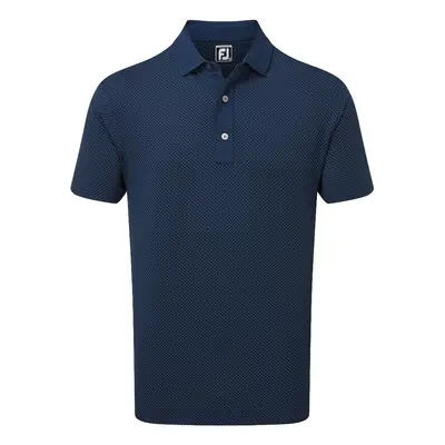 FOOTJOY JACQUARD DOT GOLF POLO SHIRT 31929 - NAVY / WHITE - S