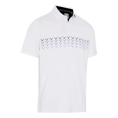 CALLAWAY PAINTED CHEV BLOCK GOLF POLO SHIRT - BRIGHT WHITE - 2XL