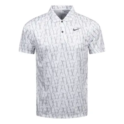 NIKE DRI-FIT VICTORY+ LONG LEAF POLO SHIRT - WHITE - M