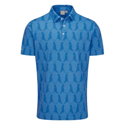 PING MR PING PRINTED GOLF POLO SHIRT - BLUE - XL