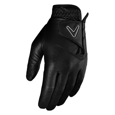 CALLAWAY OPTI-COLOUR LEATHER GOLF GLOVE - BLACK - LH (FOR RH GOLFER) , L