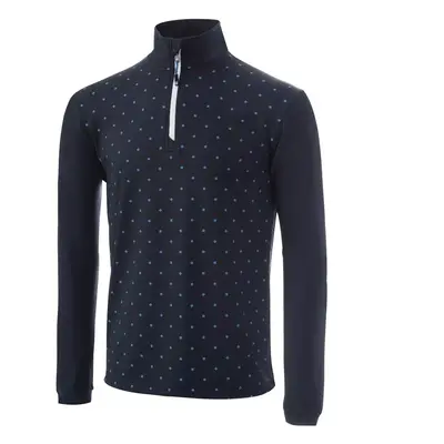 ISLAND GREEN DOT PRINT 1/4 ZIP MIDLAYER - NAVY - M