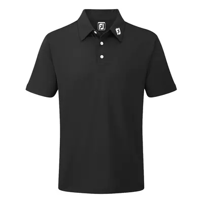 FOOTJOY 2025 STRETCH PIQUE ATHLETIC FIT GOLF POLO SHIRT - Black - 91822 , S