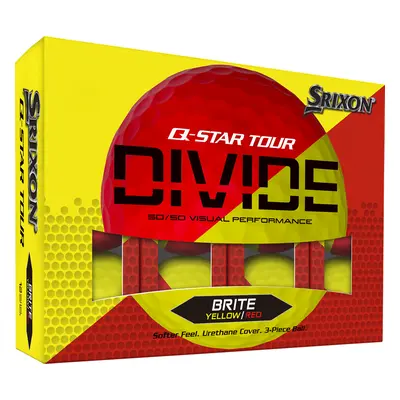 SRIXON Q STAR TOUR DIVIDE GOLF BALLS - YELLOW / RED - 1 Dozen