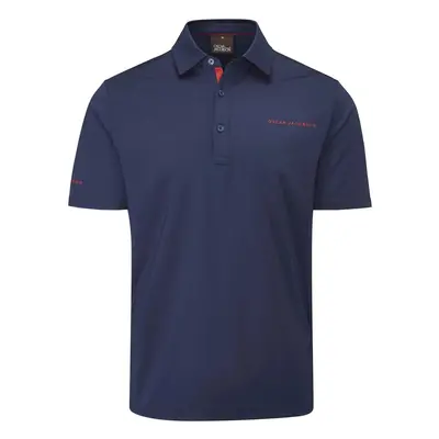 OSCAR JACOBSON CHAP II TOUR POLO SHIRT - NAVY / JEWEL RED - S