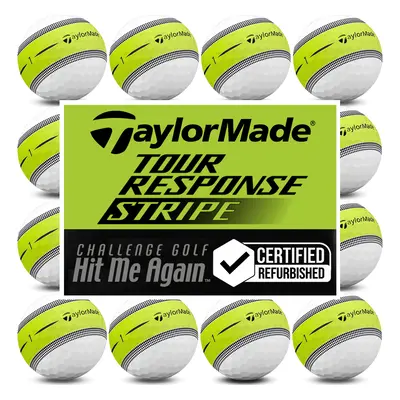 TAYLORMADE TOUR RESPONSE STRIPE HIT ME AGAIN™ GOLF BALLS - LIME / DOZEN - 1 Dozen