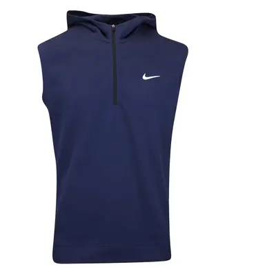 NIKE TOUR VEST GOLF HOODIE PIQUE - NAVY - M