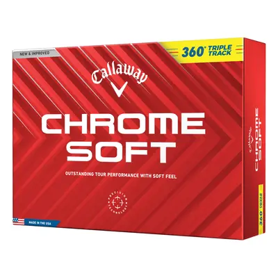 CALLAWAY CHROME SOFT 360 TRACK GOLF BALLS - YELLOW - 1 Dozen