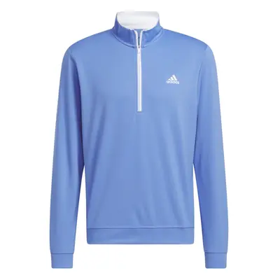 ADIDAS PRIMEGREEN 1/4 ZIP GOLF PULLOVER - BLUE FUSION - S