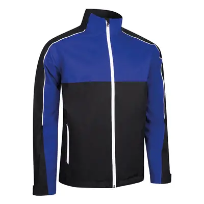 SUNDERLAND MATTERHORN WATERPROOF GOLF JACKET - BLACK / ELECTRIC BLUE / WHITE - S