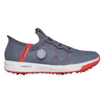 SKECHERS GO GOLF ELITE 5 SLIP IN VORETEX GOLF SHOES - CHARCOAL / RED - 7 UK