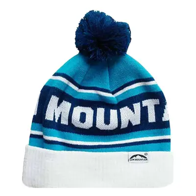 SUN MOUNTAIN THERMAL DOUBLE KNIT GOLF BOBBLE BEANIE - WHITE / NAVY / COBALT