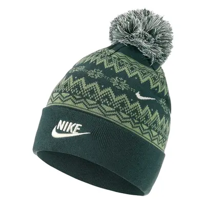 NIKE FAIR ISLE GOLF POM BEANIE - GREEN