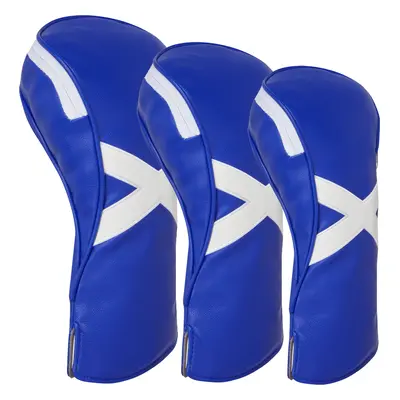 LEGACY CROSSED PU LEATHER HEADCOVERS - BLUE - Driver Headcover