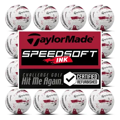 TAYLORMADE SPEEDSOFT INK HIT ME AGAIN™ GOLF BALLS - RED - 1 Dozen