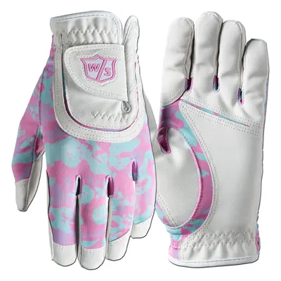 WILSON STAFF JUNIOR CAMO PRINT ONE SIZE FITS ALL GOLF GLOVE - CAMO PINK - LH (FOR RH GOLFER) , O