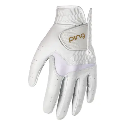 PING SPORT LADIES 233 GOLF GLOVE - WHITE / GOLD - LH (FOR RH GOLFER) , M