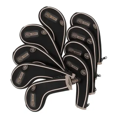 PRO-TEKT PREMIUM ZIPPED GRAPHITE FRIENDLY GOLF IRON HEAD COVERS / 5-LW