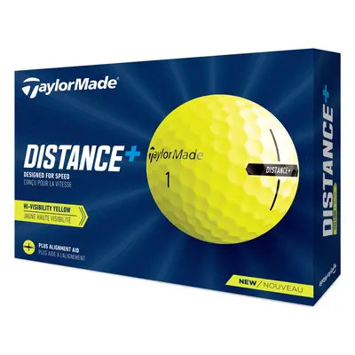 TAYLORMADE DISTANCE+ GOLF BALLS - YELLOW - 1 Dozen