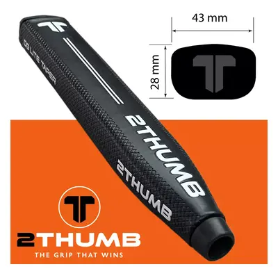 2THUMB OG TAPER LITE GOLF PUTTER GRIP- BLACK - OG TAPER 43 LITE