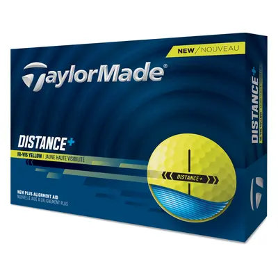 TAYLORMADE 2025 DISTANCE+ GOLF BALLS - YELLOW - 1 Dozen