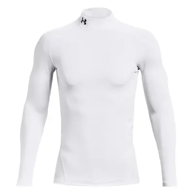 UNDER ARMOUR COMPRESSION LONG SLEEVE GOLF MOCK BASE LAYER - WHITE - S