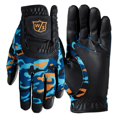 WILSON STAFF JUNIOR CAMO PRINT ONE SIZE FITS ALL GOLF GLOVE - CAMO BLUE - LH (FOR RH GOLFER) , O