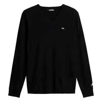 J.LINDEBERG LYMANN TOUR MERINO V-NECK GOLF SWEATER - JL BLACK - M